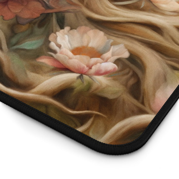 a close-up view of a vibrant, colorful flower with delicate petals and a central center. The flower is surrounded by a blurred, abstract background that creates a sense of depth and movement. The image is a close-up of the flower, with the background intentionally blurred to draw attention to the flower's details and colors.