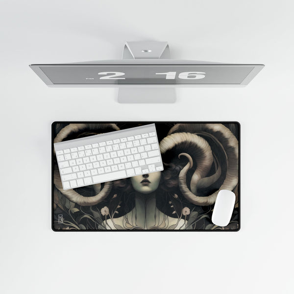 Horned Goddess Art Tarot Mat - Desk Mat - Playmat
