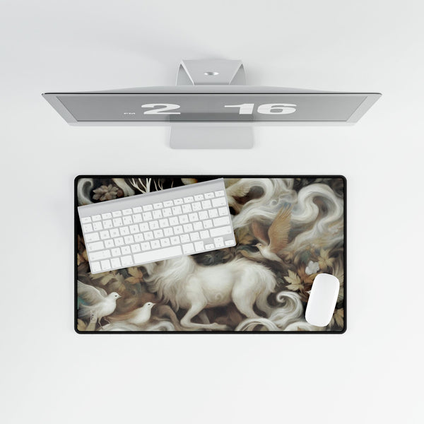 White Stag Dream Art Tarot Mat - Desk Mat - Playmat