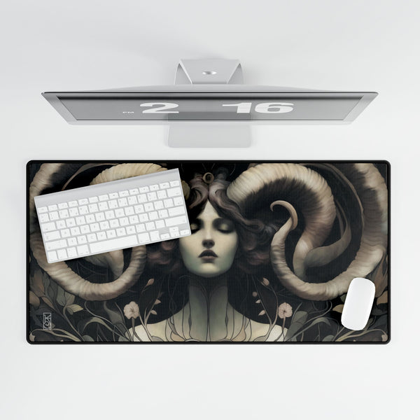 Horned Goddess Art Tarot Mat - Desk Mat - Playmat