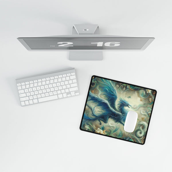 Blue Dragon Fantasy Art Tarot Mat - Desk Mat - Playmat