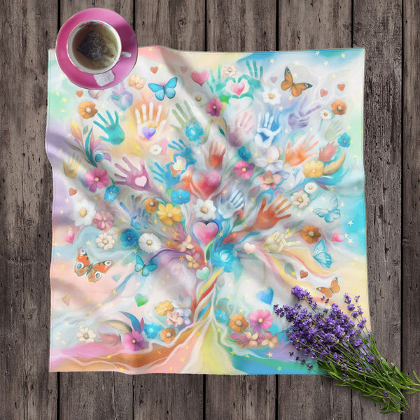 Hearts and Hands Diversity Square Altar Cloth Tarot Mat