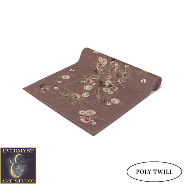 Altar Clothtable Runner - Geometric Floral Design Crystal Grid Earth Colors