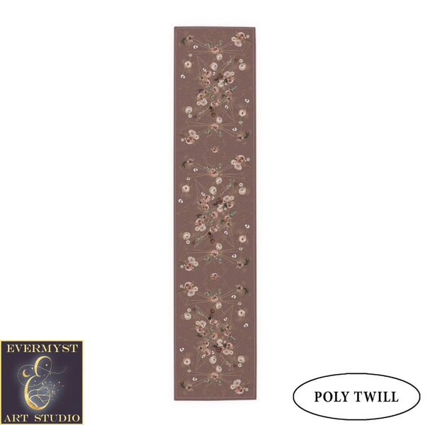 Altar Clothtable Runner - Geometric Floral Design Crystal Grid Earth Colors
