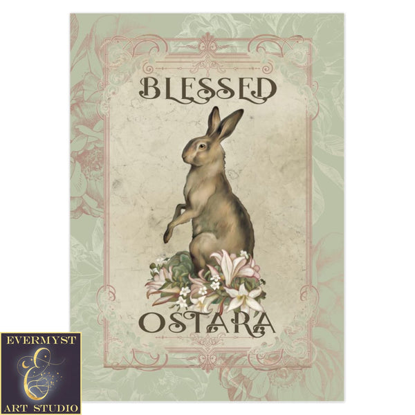 Blessed Ostara Greeeting Card Easter Spring Equinox Pagan Witch Sabbat Blank Notecard