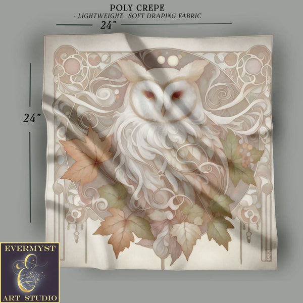 a picture of an owl with leaves on it