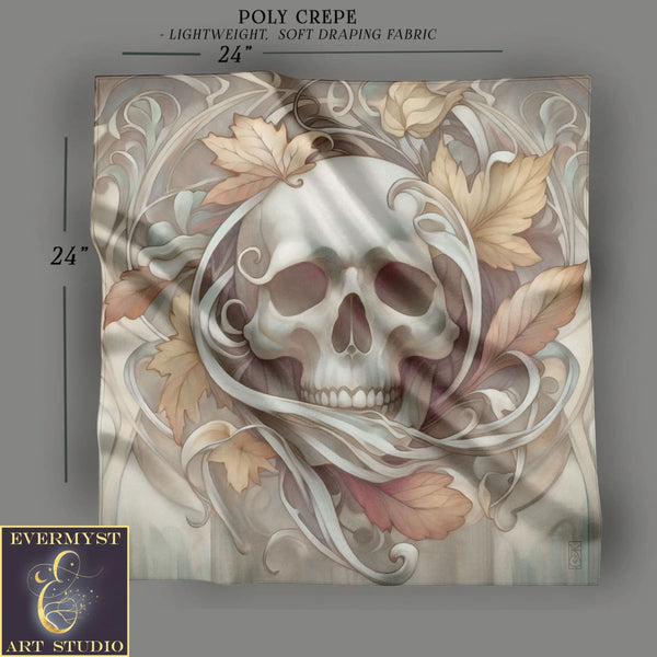 a picture of a skull with leaves on it