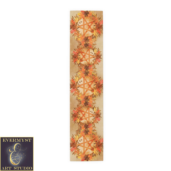 Fall Mabon Samhain Table Runner Witch Wicca Pentacle Altar Display Cloth Decoration 16’’ ×