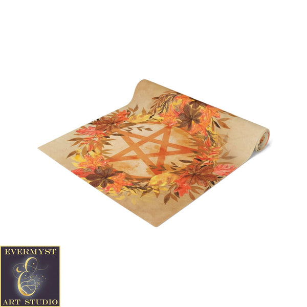 Fall Mabon Samhain Table Runner Witch Wicca Pentacle Altar Display Cloth Decoration Home Decor