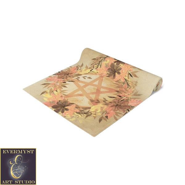 Fall Mabon Samhain Table Runner Witch Wicca Pentacle Altar Display Cloth Decoration Home Decor