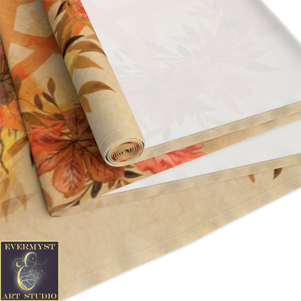 Fall Mabon Samhain Table Runner Witch Wicca Pentacle Altar Display Cloth Decoration Home Decor