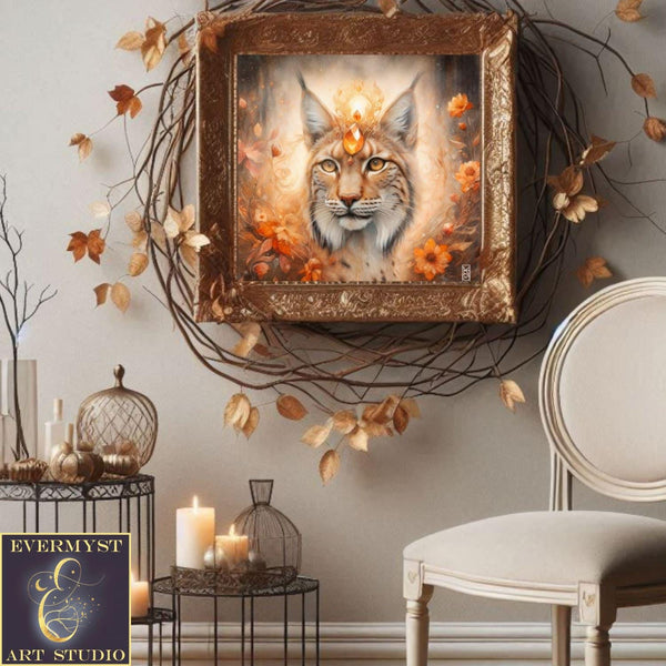 Enchanted Animal Spirit Lynx Painting Art Print