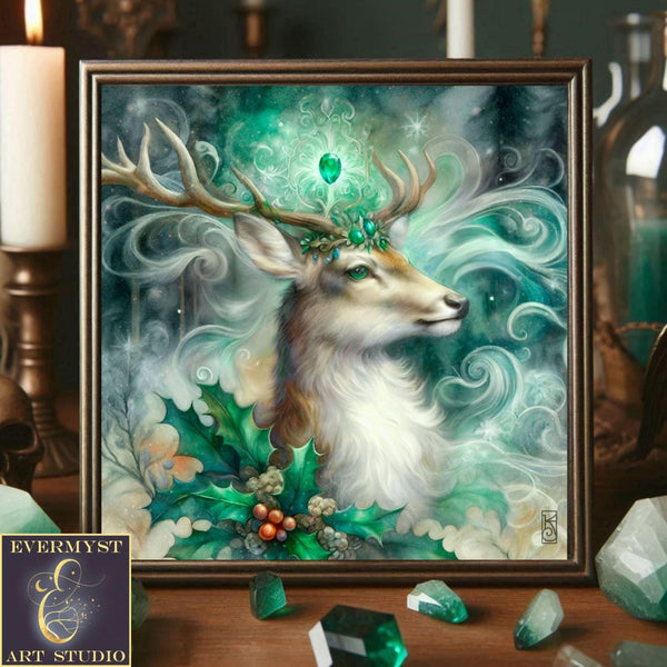 Enchanted Animal Spirit Deer Painting Art Print