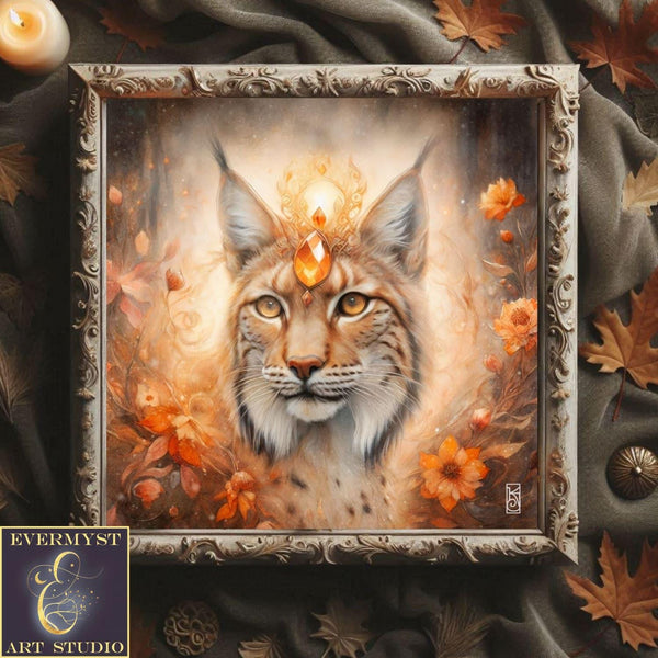 Enchanted Animal Spirit Lynx Painting Art Print