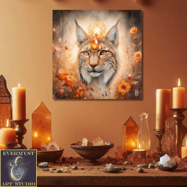 Enchanted Animal Spirit Lynx Painting Art Print
