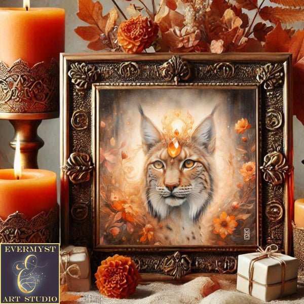Enchanted Animal Spirit Lynx Painting Art Print