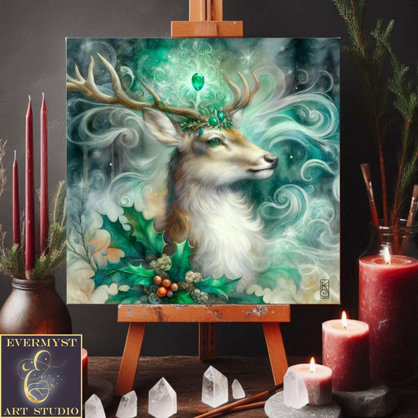 Enchanted Animal Spirit Deer Painting Art Print