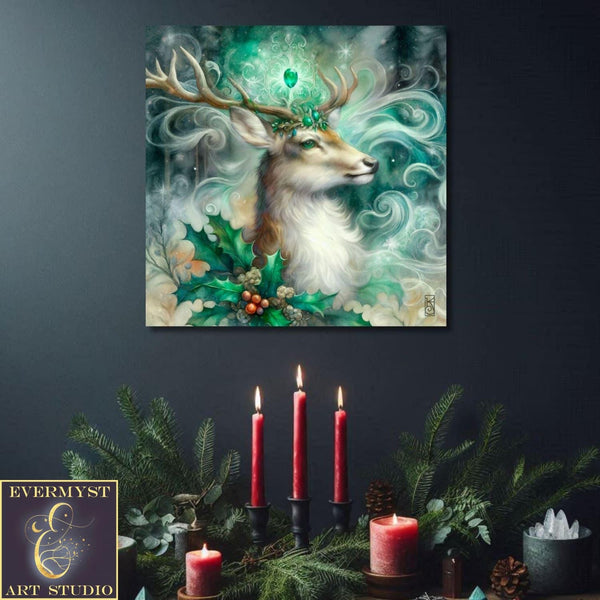 Enchanted Animal Spirit Deer Painting Art Print