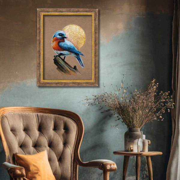 Bluebird Art Print - Bluebird Illustration - Bird Painting Artwork - by Artist
