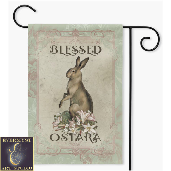 Spring Garden Flag - Rabbit Hare Decor Pagan Wicca Outdoor Decoration Single / 18.325X27 Inch