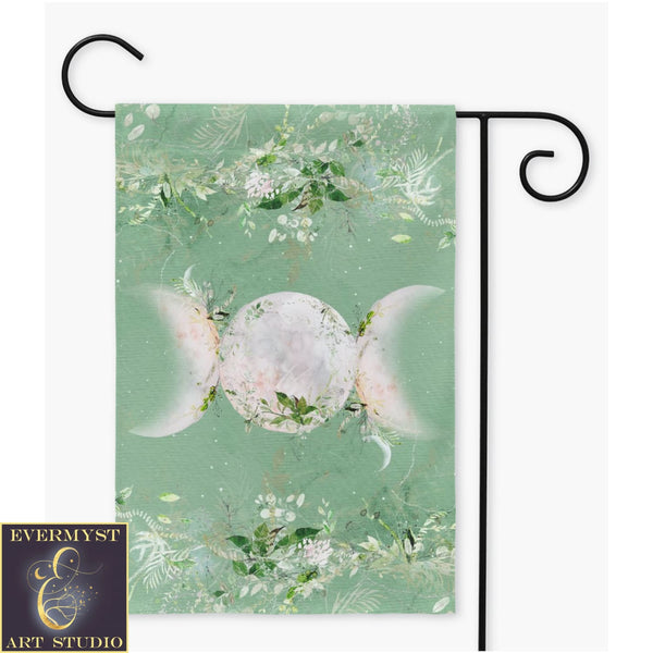 Triple Moon Garden Flag - Wicca Enchanted Decoration