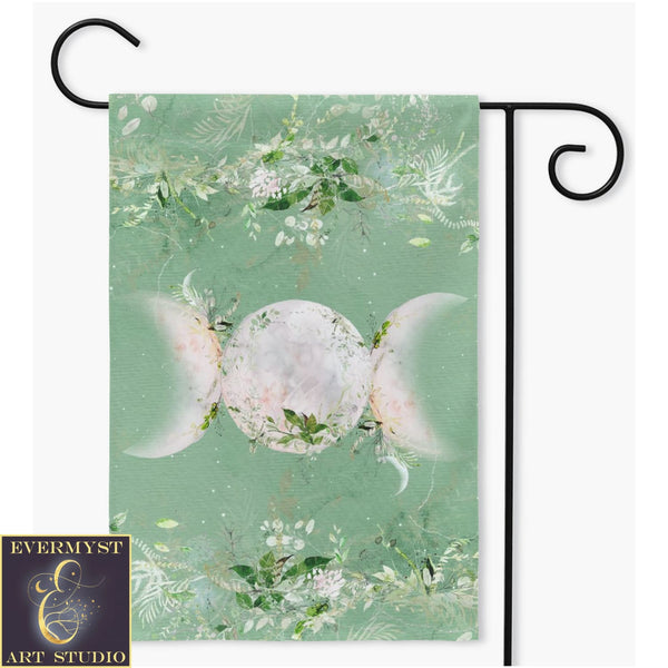 Triple Moon Garden Flag - Wicca Enchanted Decoration
