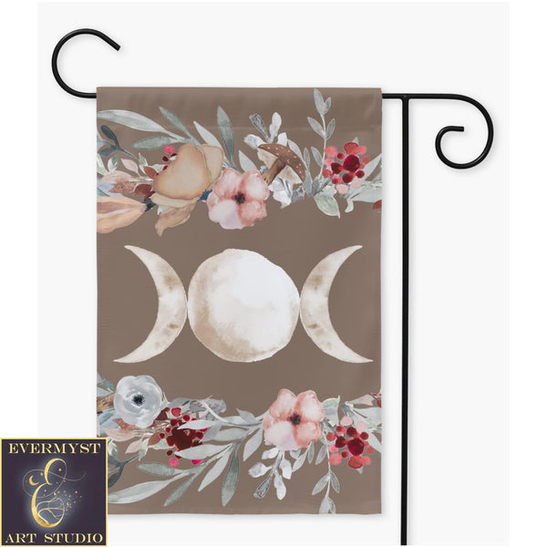 Triple Moon Garden Flag - Wicca Pagan Witchy Decor