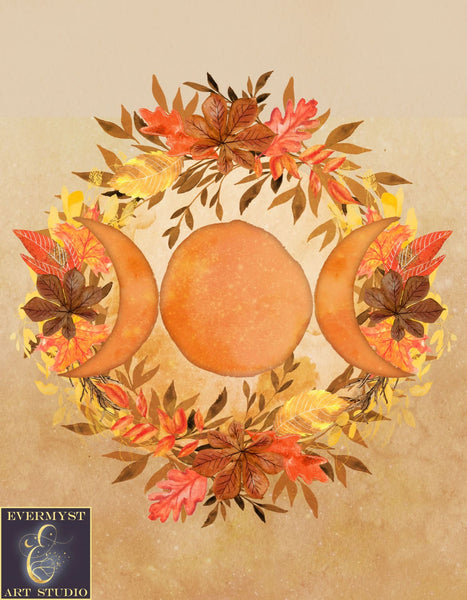 Triple Moon Goddess Garden Flag For Samhain Fall Wicca Decor - Pagan