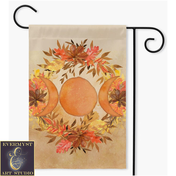 Triple Moon Goddess Garden Flag For Samhain Fall Wicca Decor - Pagan Single / 18.325X27 Inch
