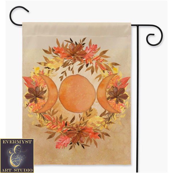 Triple Moon Goddess Garden Flag For Samhain Fall Wicca Decor - Pagan Single / 24.5X32.125 Inch