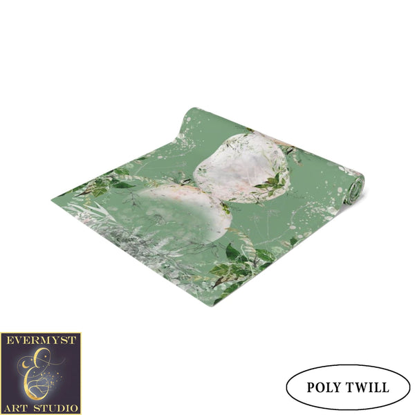 Triple Moon Table Runner Altar Cloth - Green Witch Decor