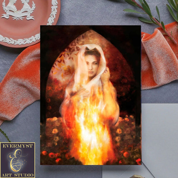 Vesta Goddess Greeting Card Hestia Mythic Notecard Stationary