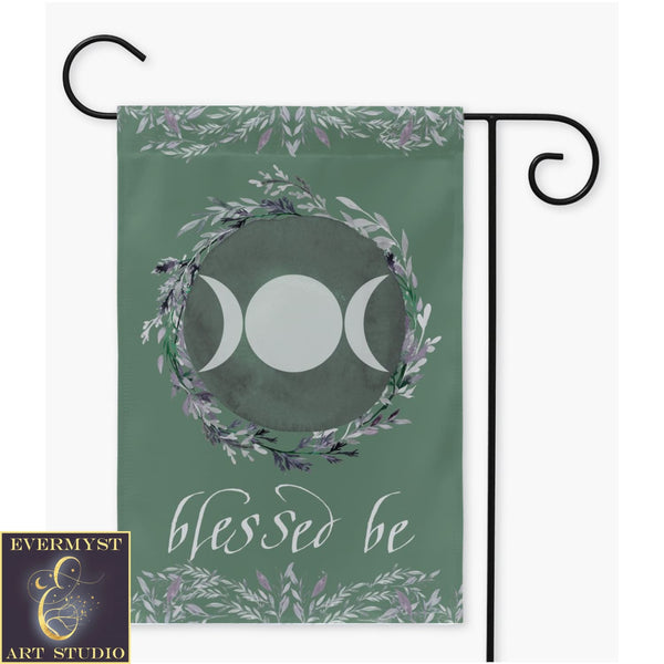 Witch Garden Flag Triple Moon Blessed Be