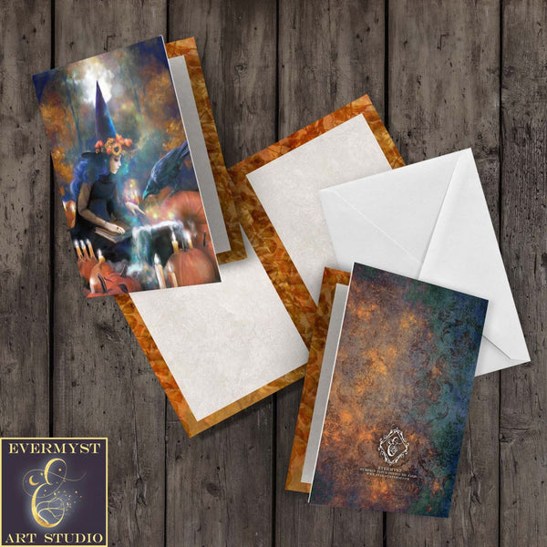 Witchy Halloween Greeting Card Samhain Blank Notecards