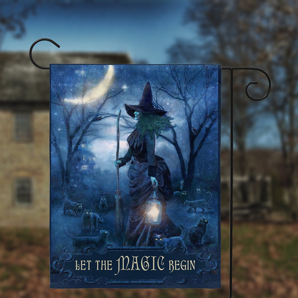 Witch Garden Flag Witchy Decor Samhain Halloween