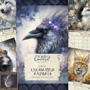 2025 Pagan Calendar - Enchanted Animals Wicca Witch Wheel Of The Year