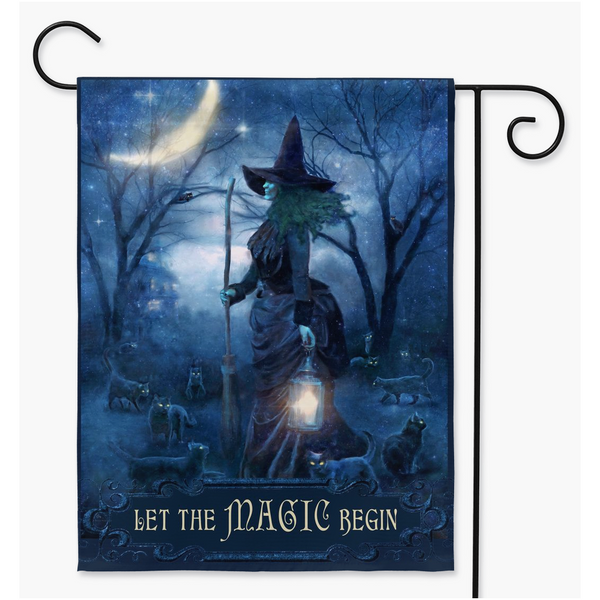 Witch Garden Flag Witchy Decor Samhain Halloween