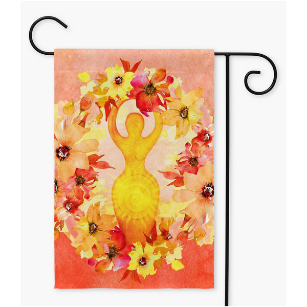 Sun Goddess Litha Garden Flag - Wicca Pagan Summer Solstice Decoration