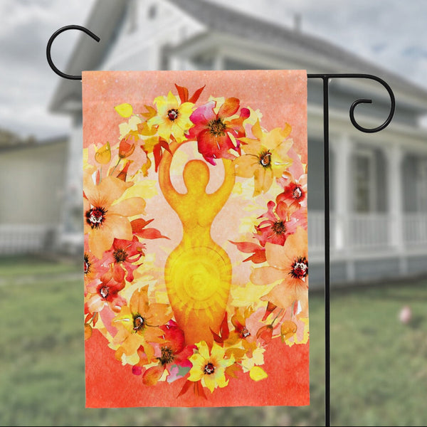 Sun Goddess Litha Garden Flag - Wicca Pagan Summer Solstice Decoration Single / 12X18 Inch