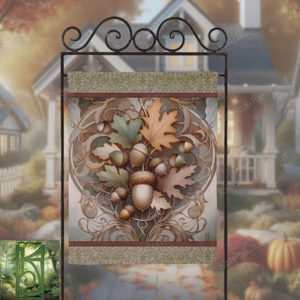 a picture of a house with a fall scene in the background