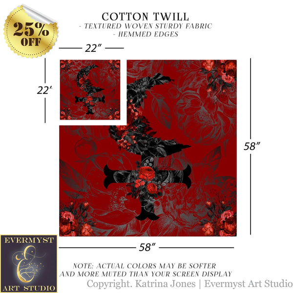 Altar Cloth - Lilith Goddess Witch Tarot Reading Mat Square