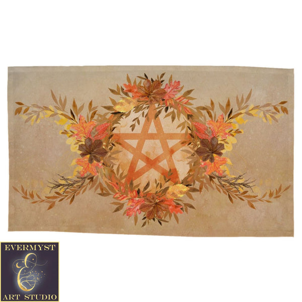 Altar Cloth Tarot Fall Leaves Pentacle Rec