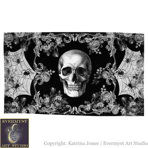 Altar Cloth Tarot Gothic Glam Skull Decor Wide Rec