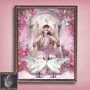 Goddess Art Print Aphrodite Canvas Painting Fantasy Decor Love 8 X 10 Paper