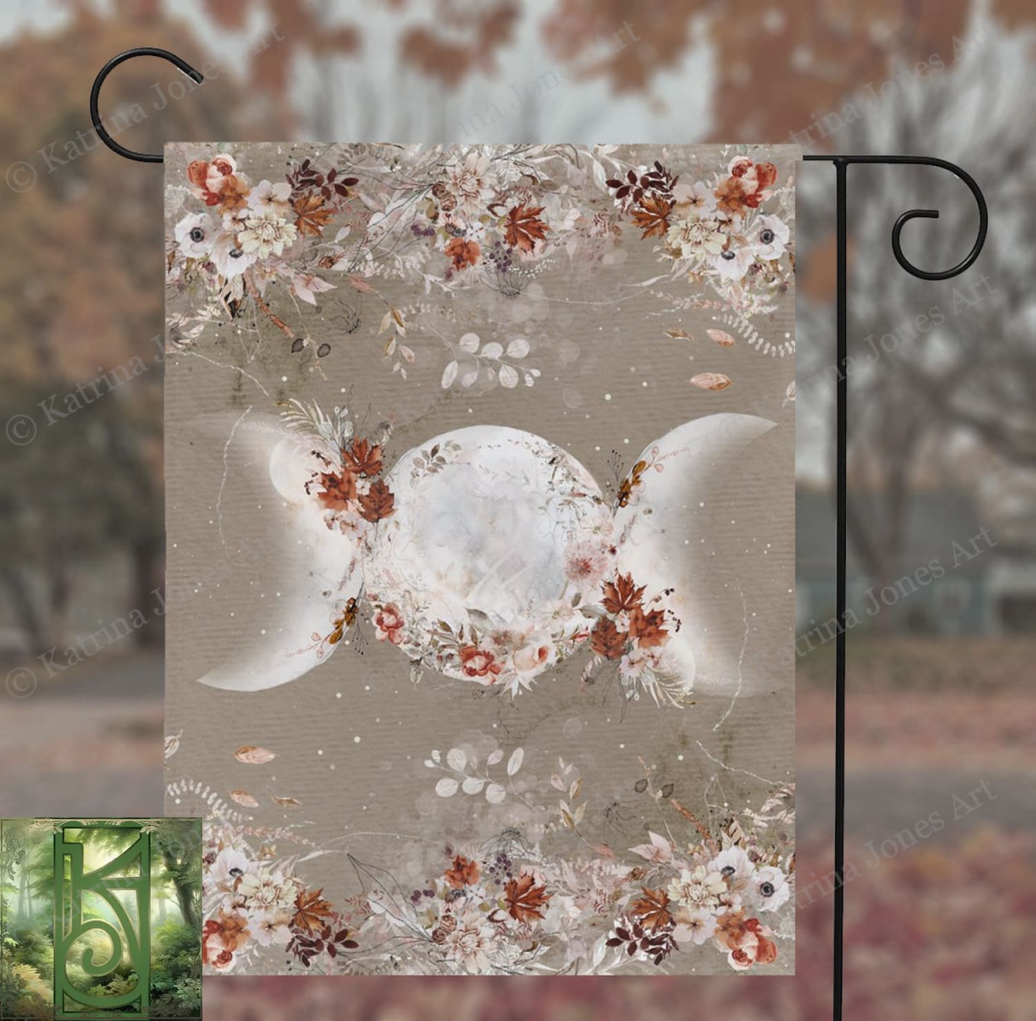 Autumn Bounty Triple Moon Garden Flag 12X18 Inch / Single