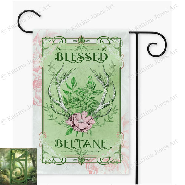 Beltane Garden Flag - Pagan Spring Summer Wiccan Decor 12X18 Inch / Double