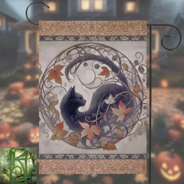 a picture of a cat in a pumpkin patch