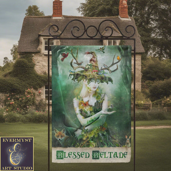 Blessed Beltane Flag - Witch Garden