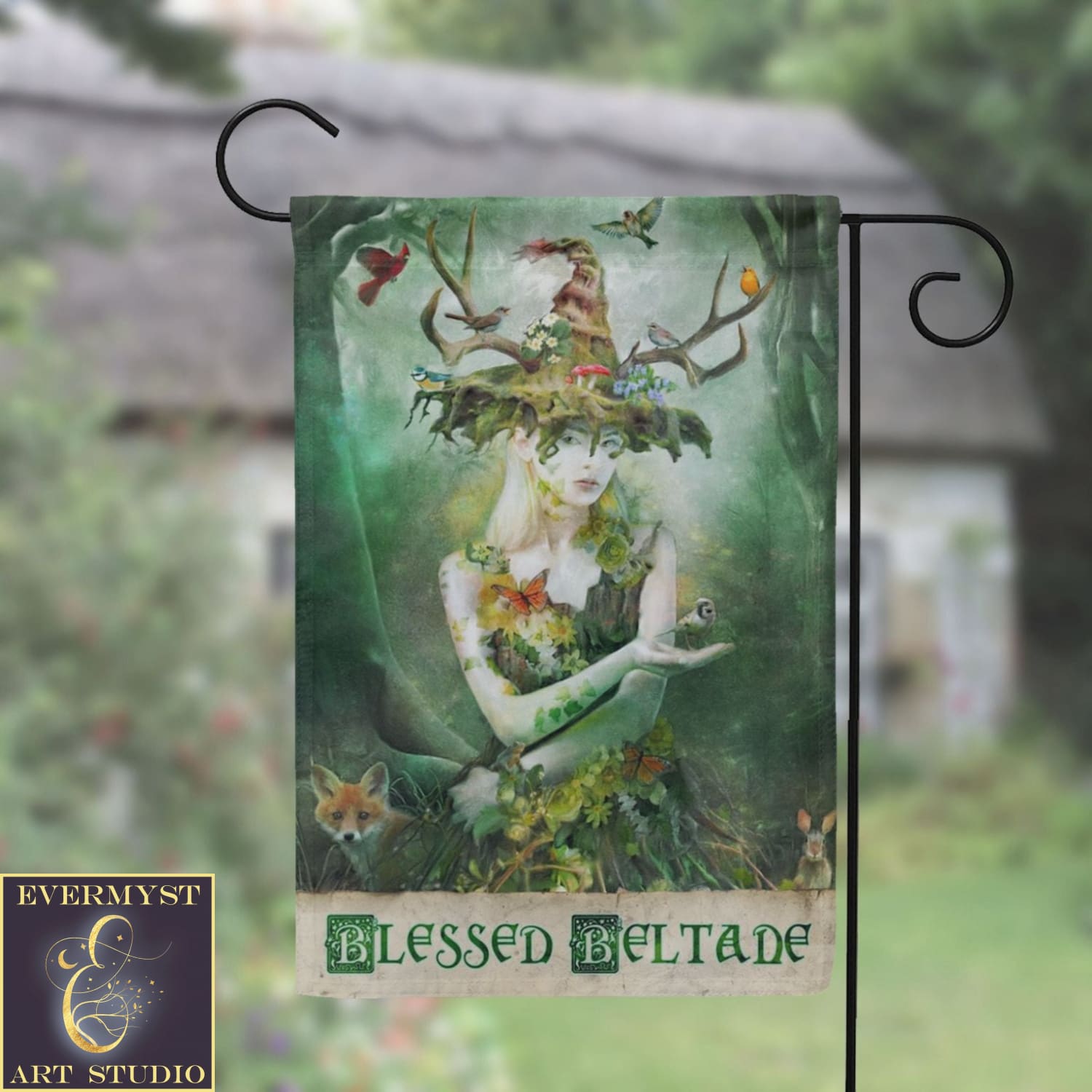 Blessed Beltane Flag - Witch Garden