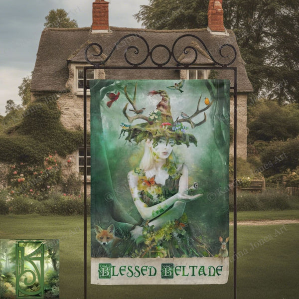 Blessed Beltane Flag - Witch Garden